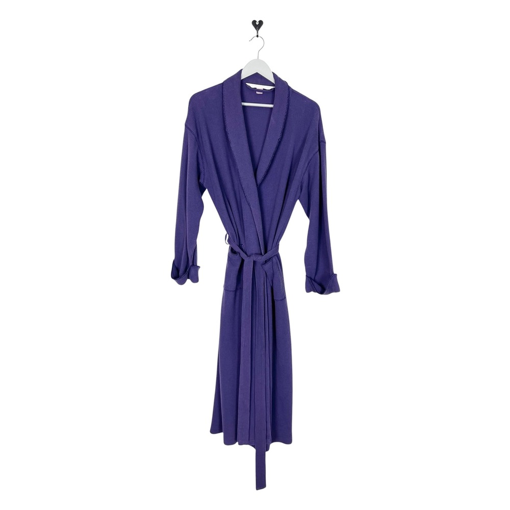 Victoria's Secret Purple Waffle Knit Robe Shawl Collar size L